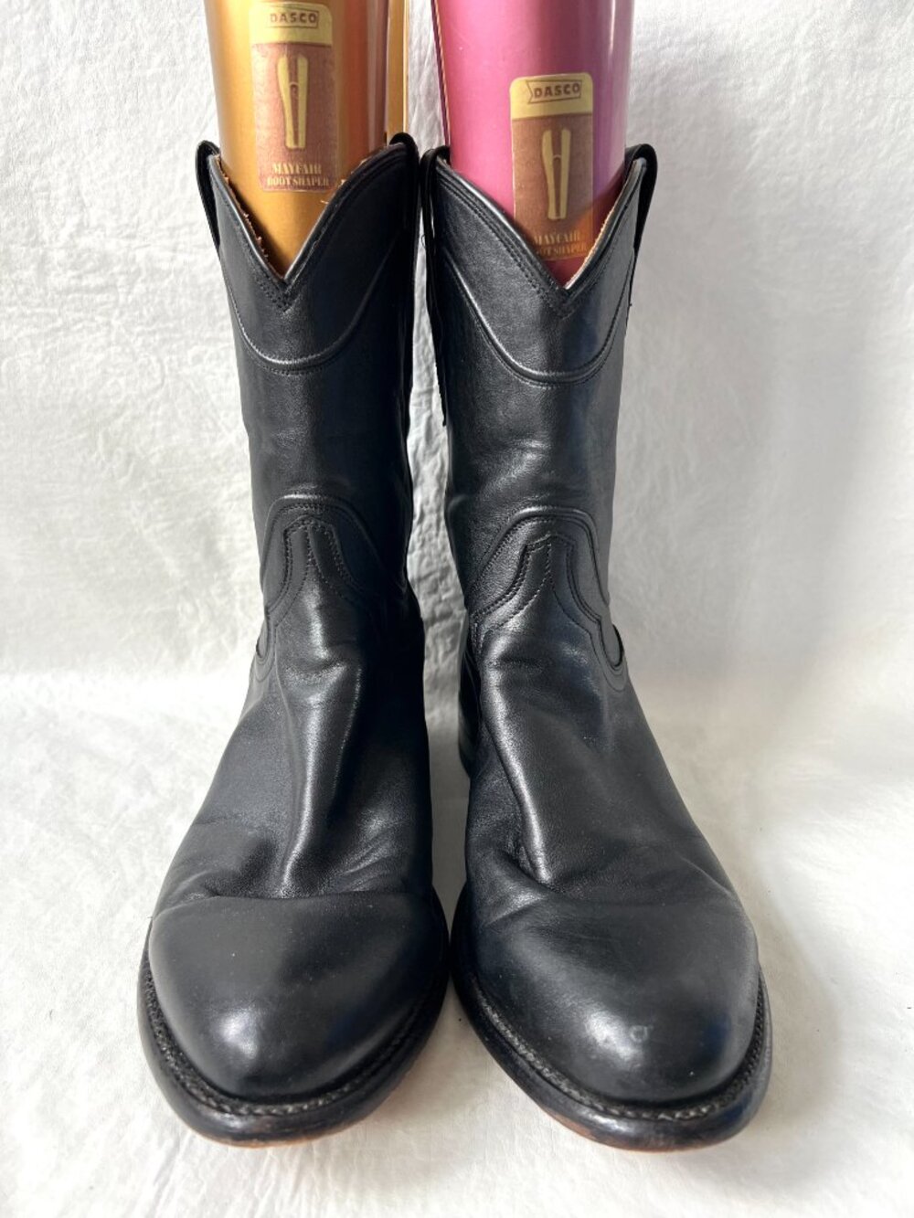 Tecovas boots Earl Roper midnight black leather pull on mens 11 EE wide western - Picture 2 of 13